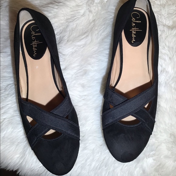 Cole Haan Shoes Cole Haan Nike Air Black Suede Ballet Flat Shoes